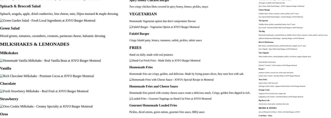 Joyo Burger - Masson Menu