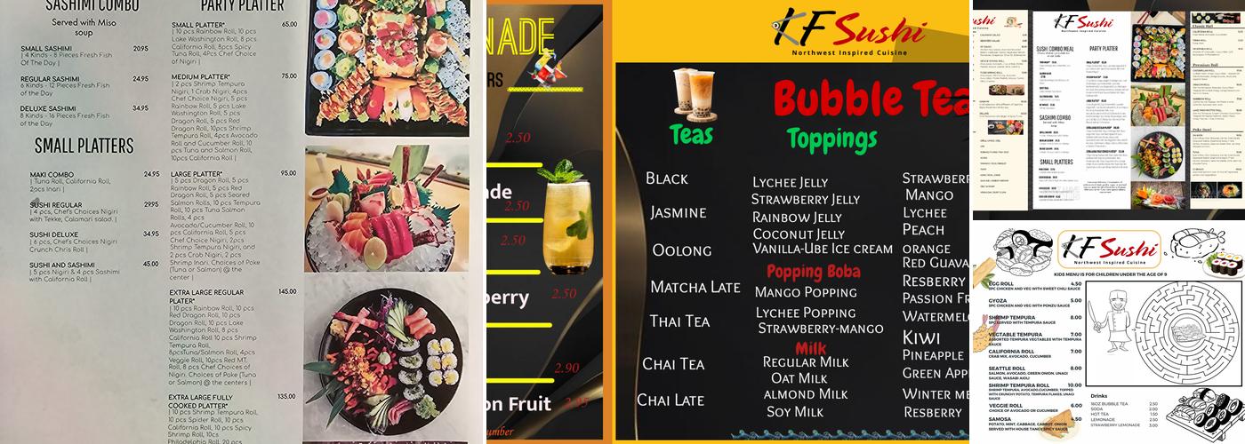 KF Sushi Northwest Inspired Cuisine Menu