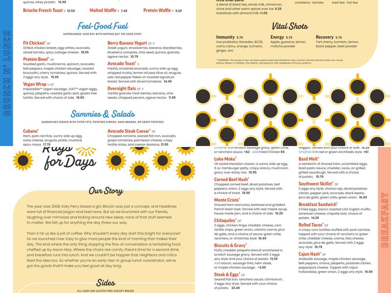 Over Easy Menu