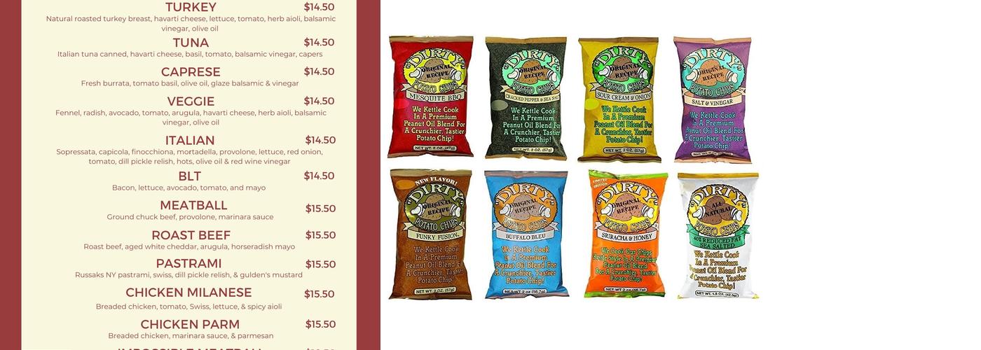 Potato chips Deli Long Beach Menu