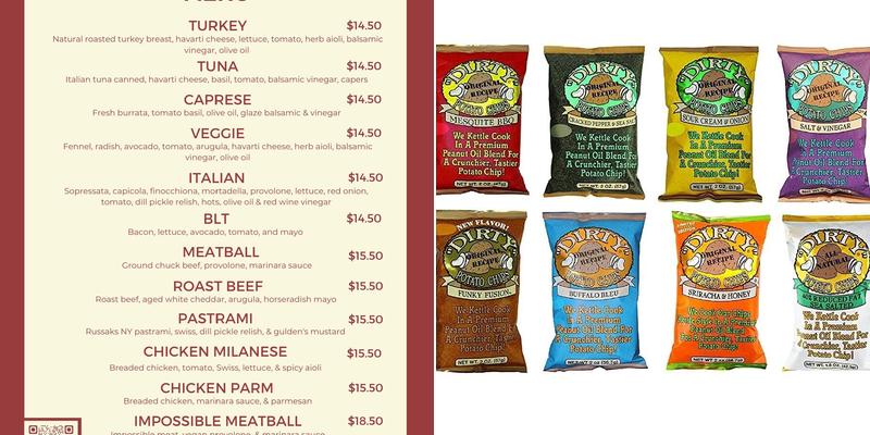 Potato chips Deli Long Beach Menu