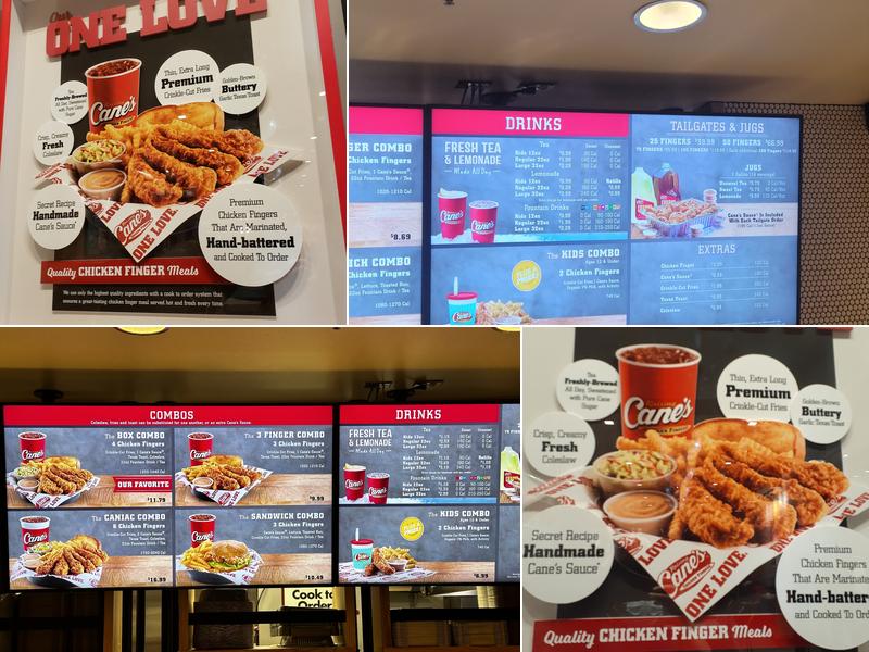 Raising Cane's Chicken Fingers Menu