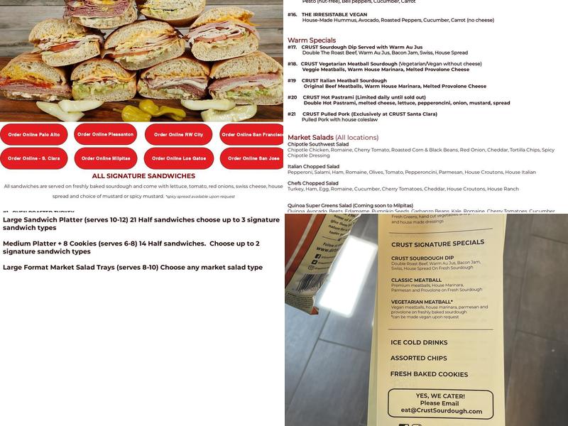 CRUST Sourdough Deli (San Jose) Menu