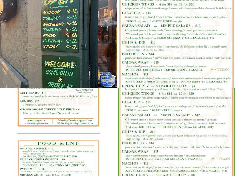 The Douglas Menu