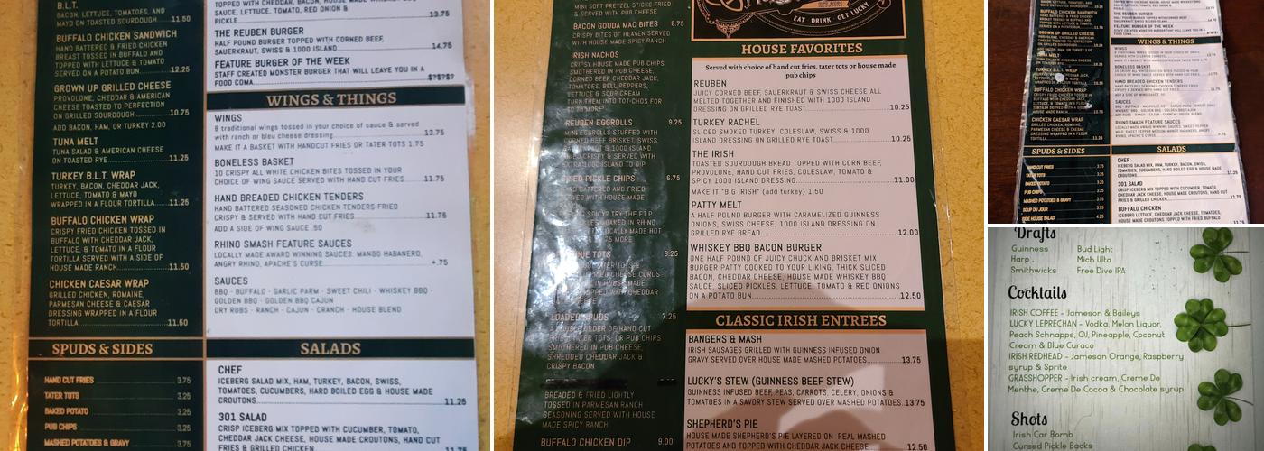 Mulligans Tavern Menu
