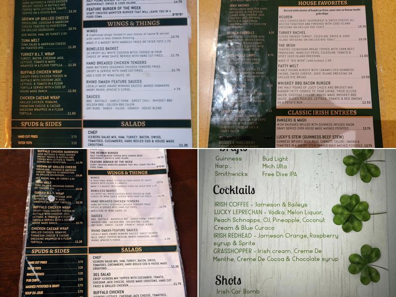 Mulligans Tavern Menu