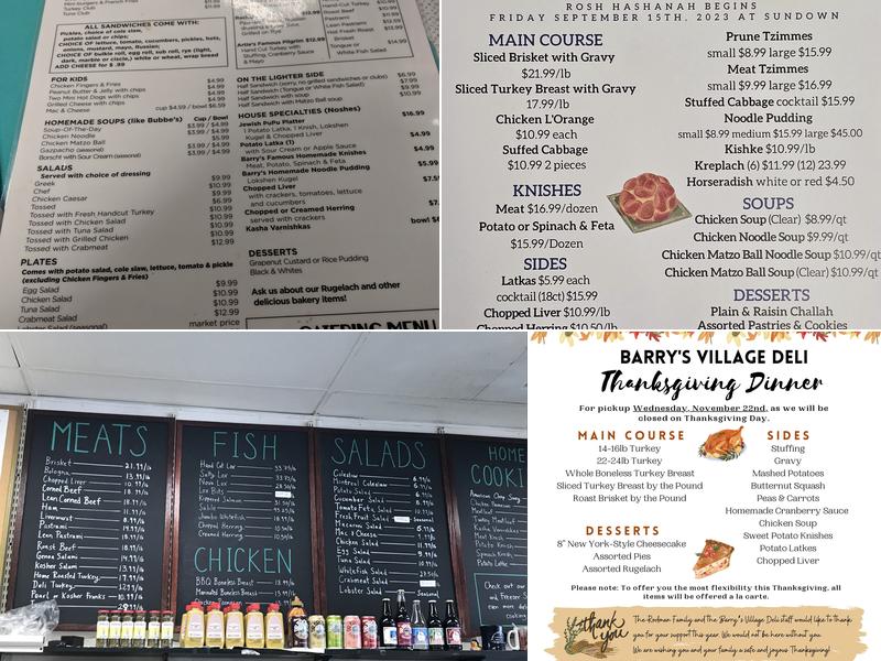 Barry's Village Deli, Inc. Menu