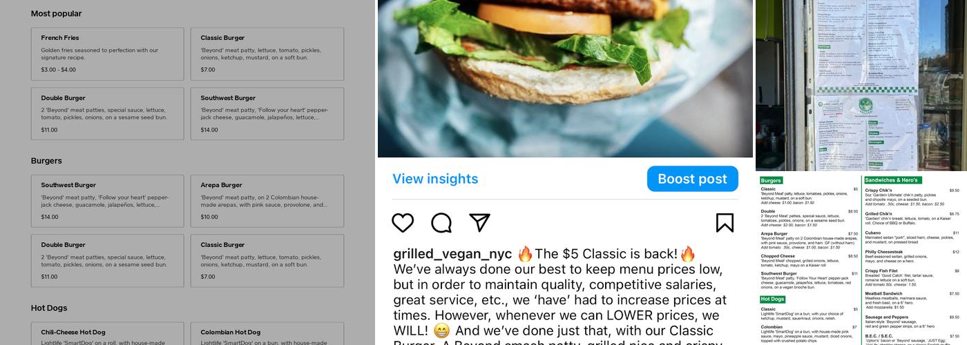 Grilled! Plant-based to make you smile! Menu