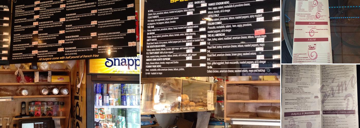 Simon's Deli & Bagels Menu
