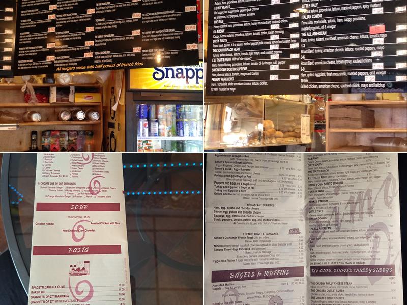 Simon's Deli & Bagels Menu