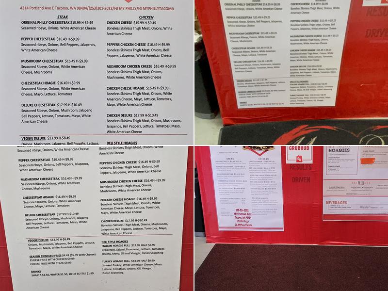 My Philly Menu