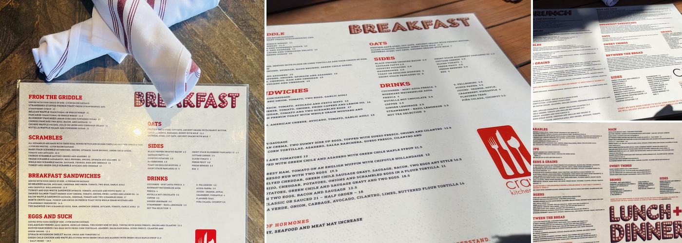 Crave Kitchen & Bar Menu