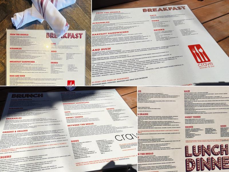 Crave Kitchen & Bar Menu