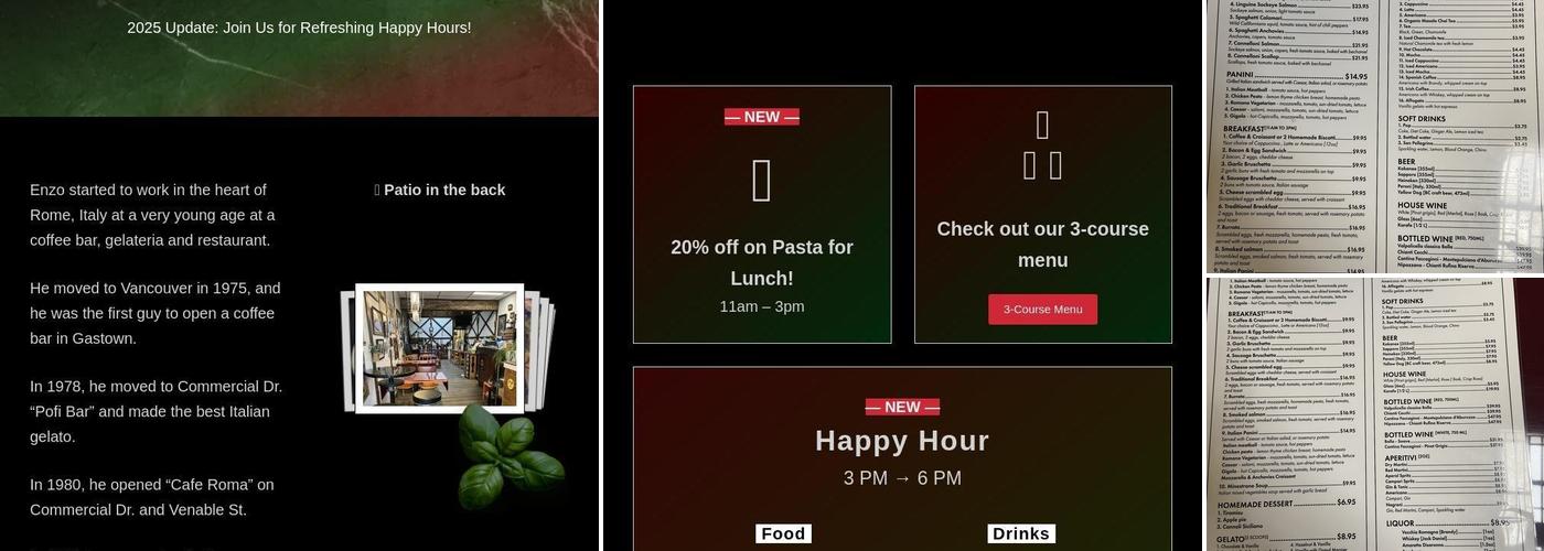 Enzo’s Rustico Romano Menu