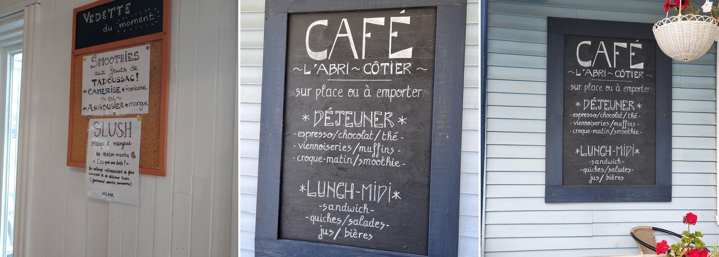 Café l'Abri Côtier Menu
