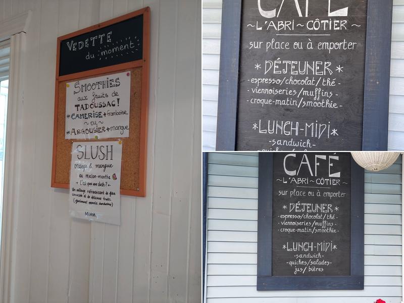 Café l'Abri Côtier Menu