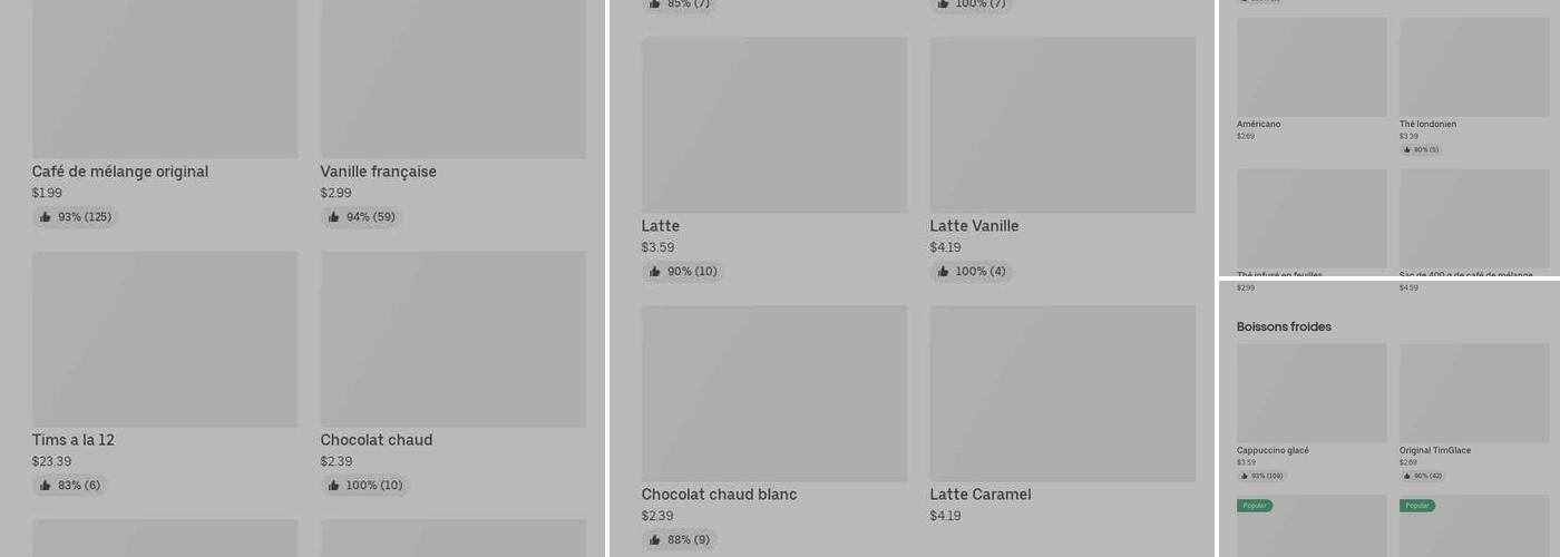 Tim Hortons Menu