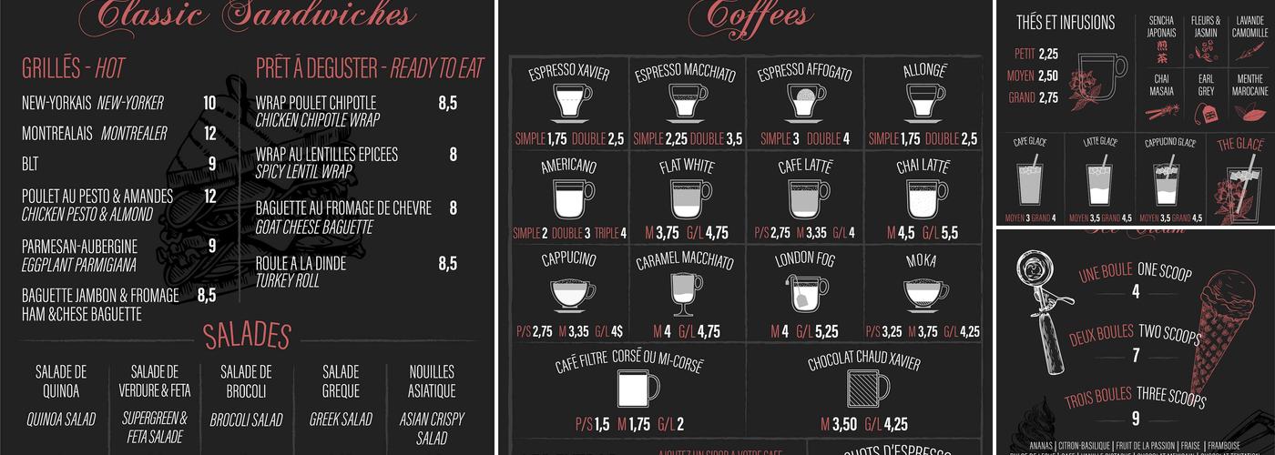Xavier Artisan Menu