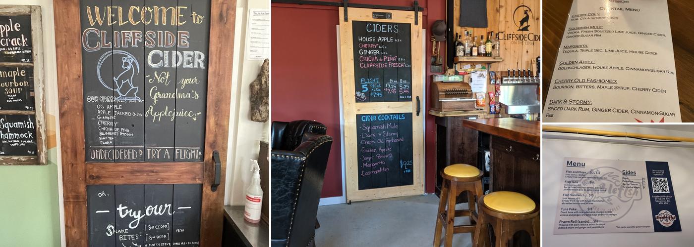 Cliffside Cider Menu