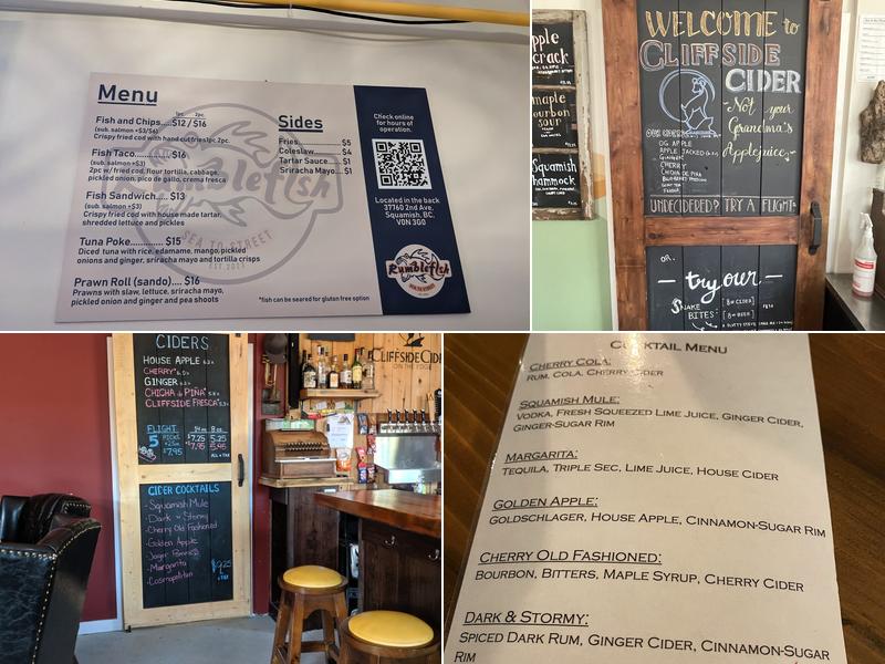 Cliffside Cider Menu