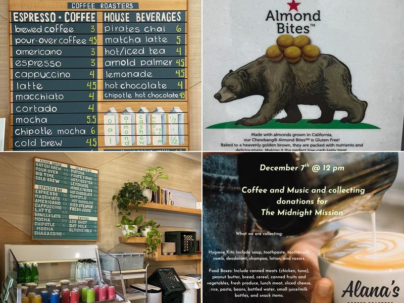 Alana’s Coffee Roasters Menu