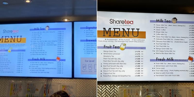 Sharetea Menu