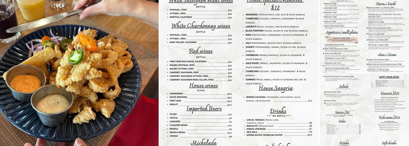 Chicha Peruvian Kitchen Menu