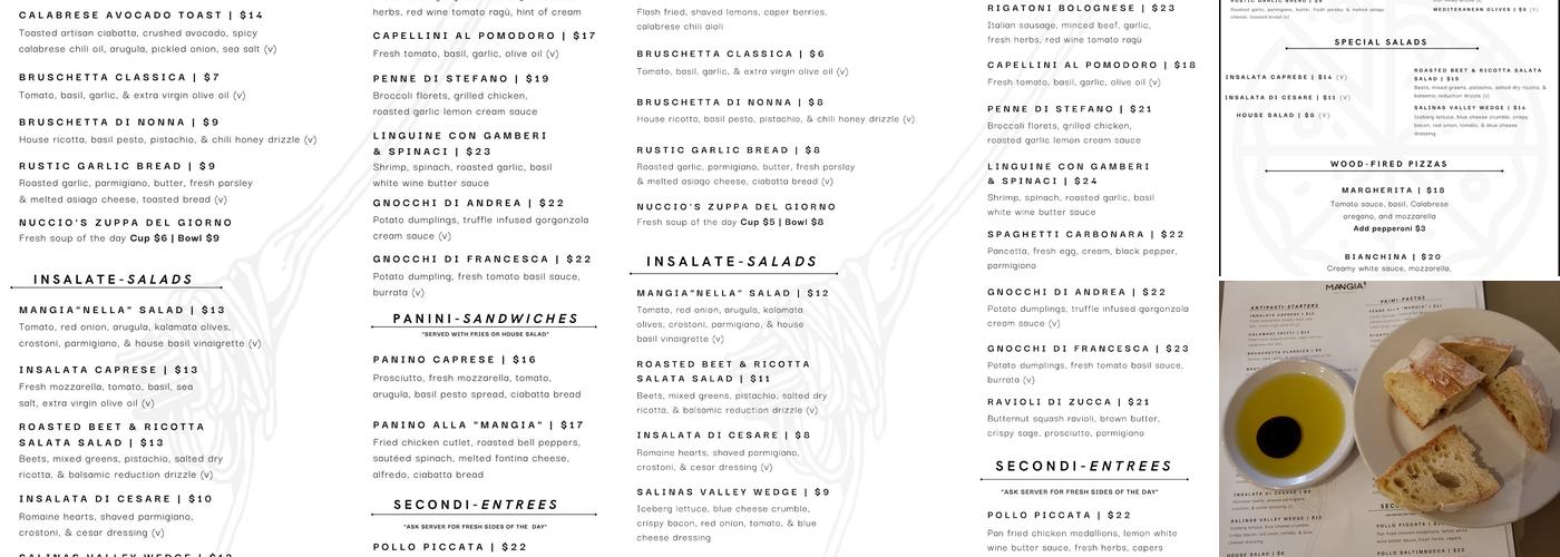 Mangia - Eat on Main Menu