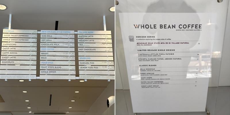 Blue Bottle Coffee Menu