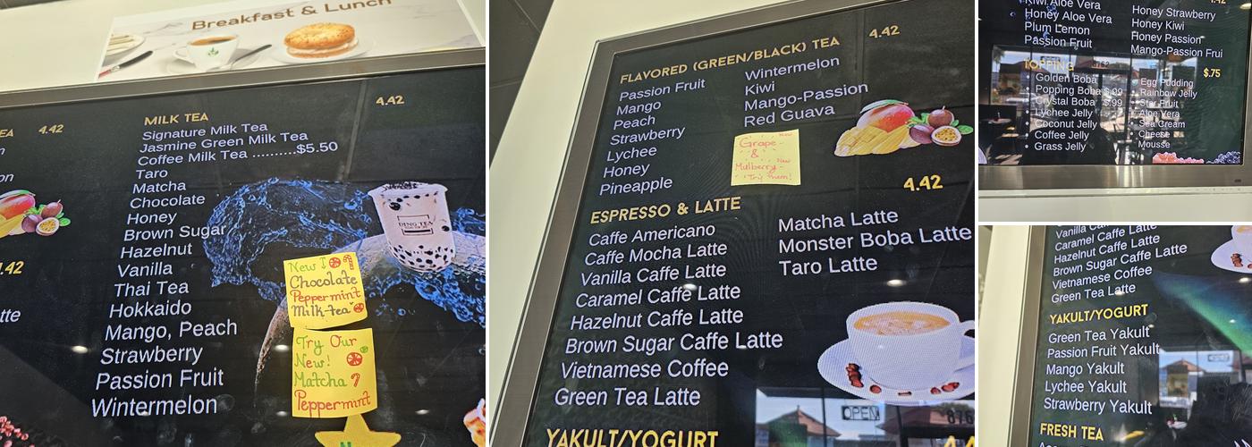 PARADIZO Boba Tea House Menu