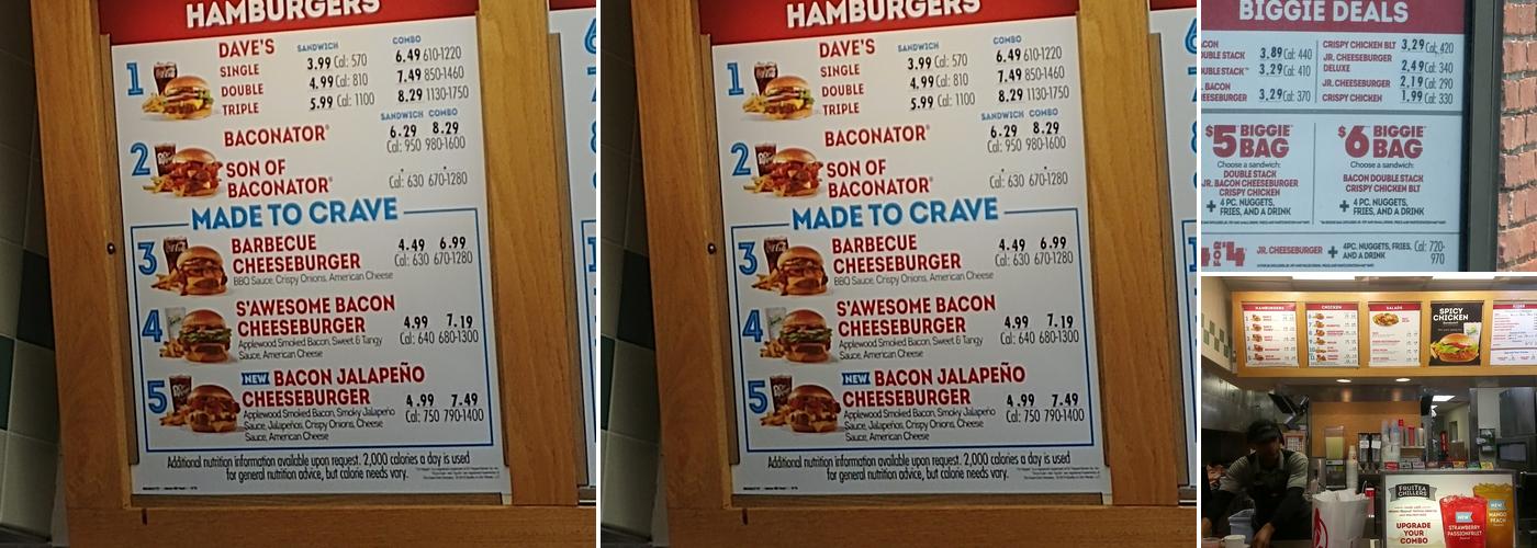 Wendy's Menu