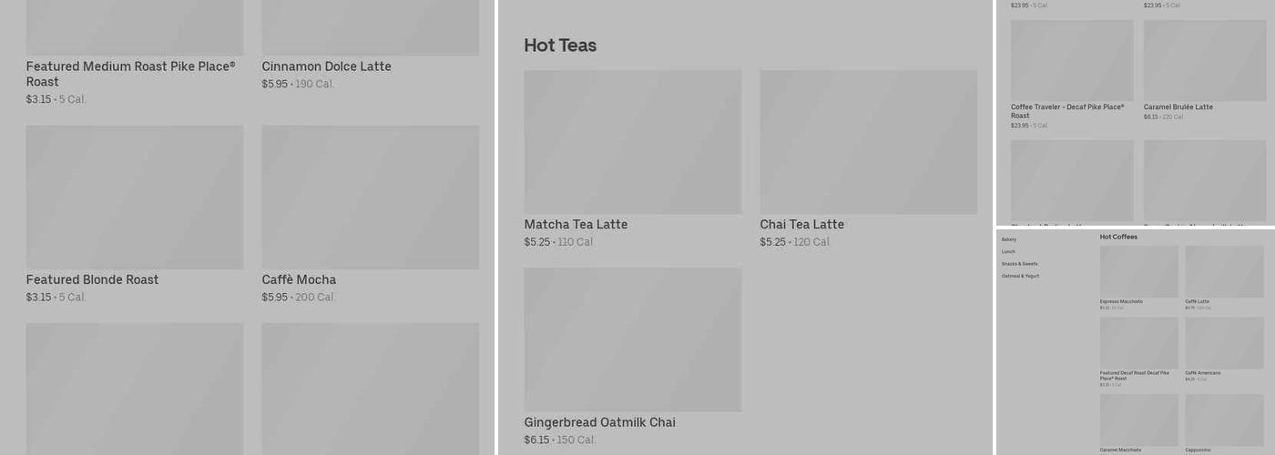 Starbucks Coffee Company Menu
