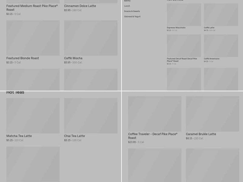 Starbucks Menu