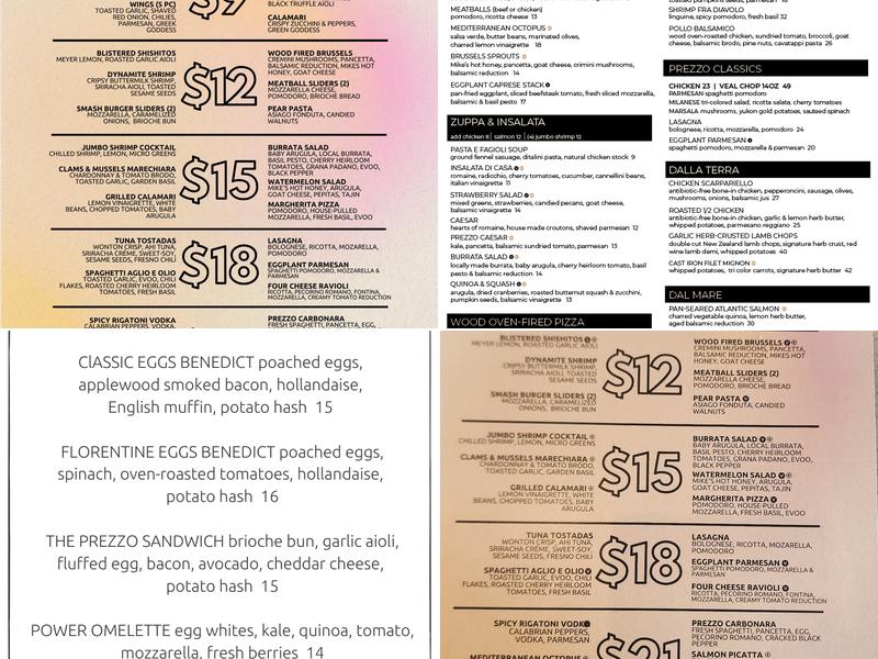 Prezzo Italian Restaurant & Bar - Palm Beach Gardens Menu