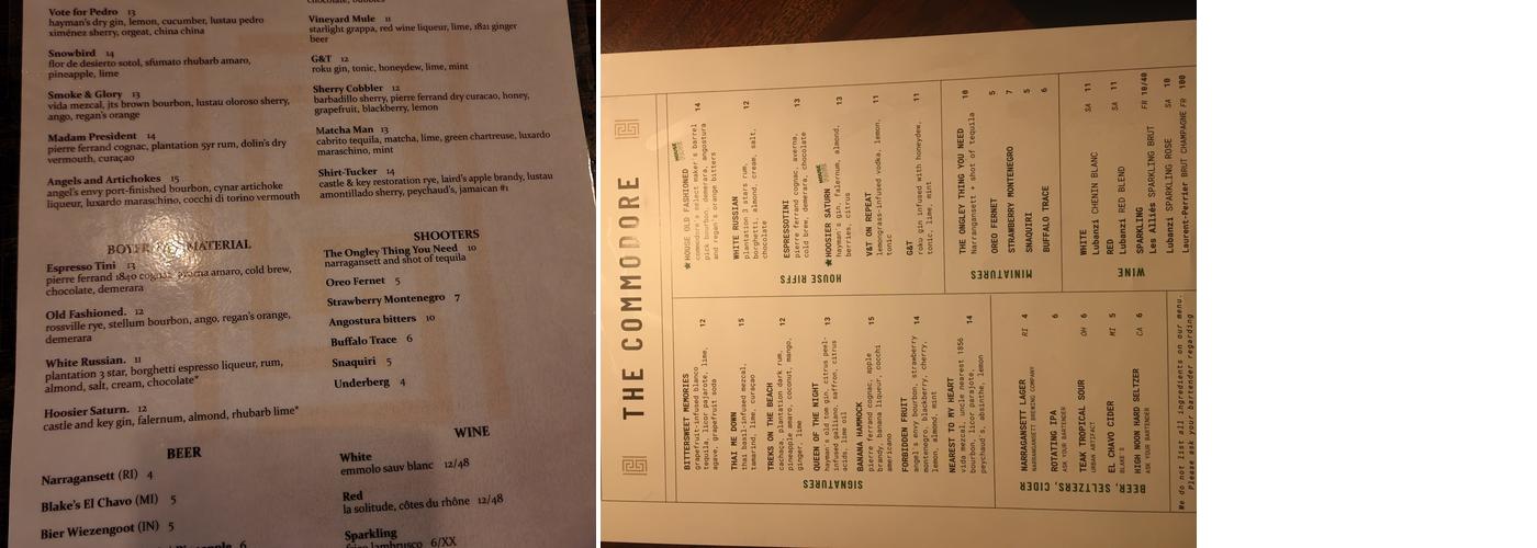 The Commodore Menu