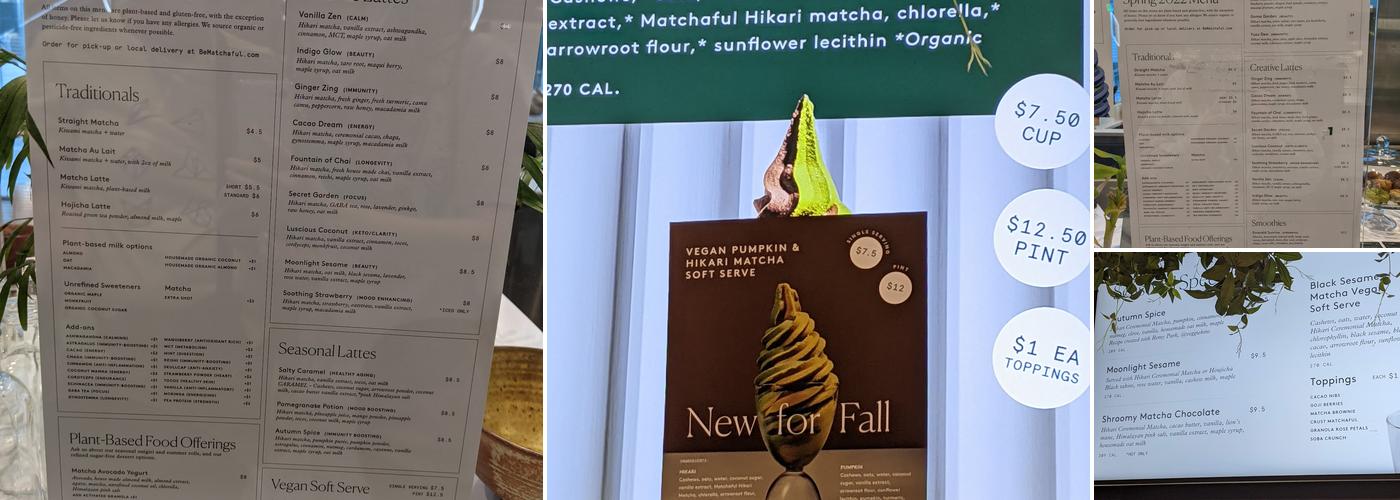 Matchaful Menu