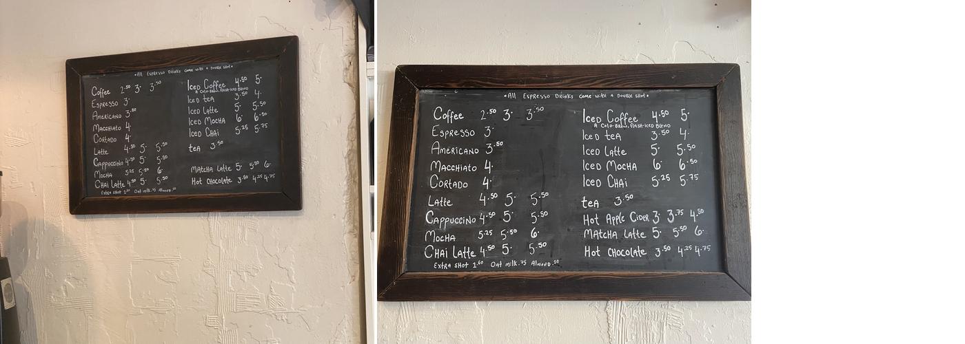 Odd Fox Coffee Menu