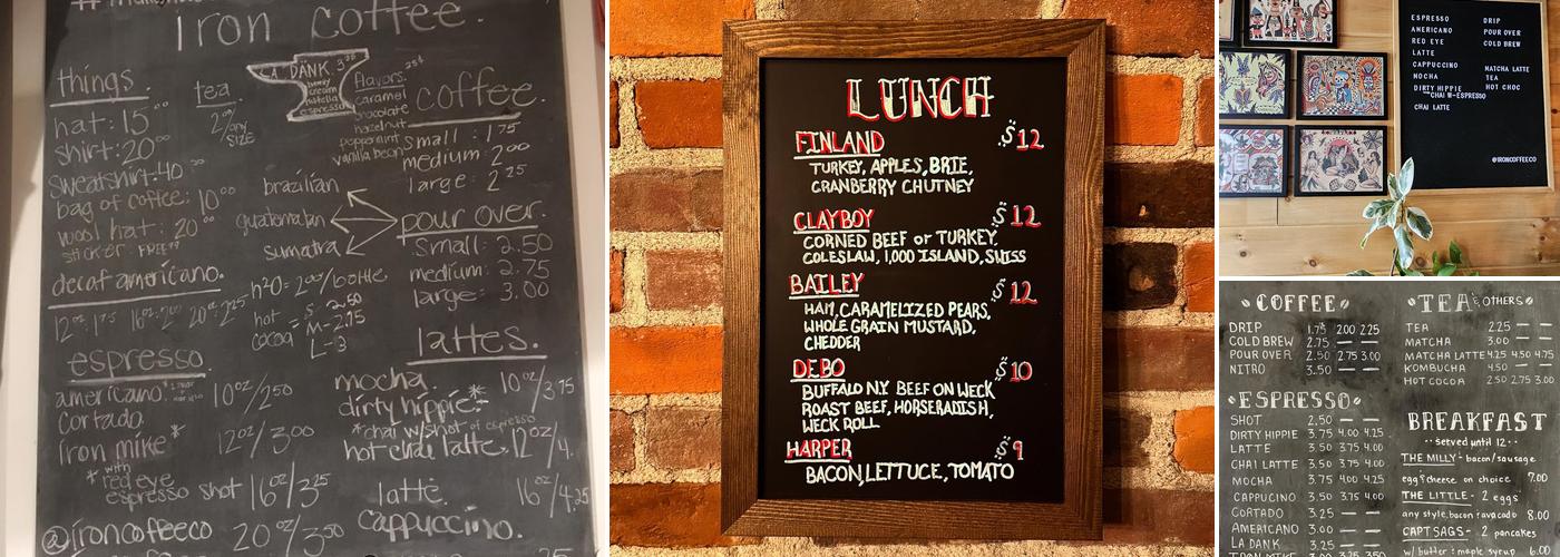 Iron Coffee Co Menu