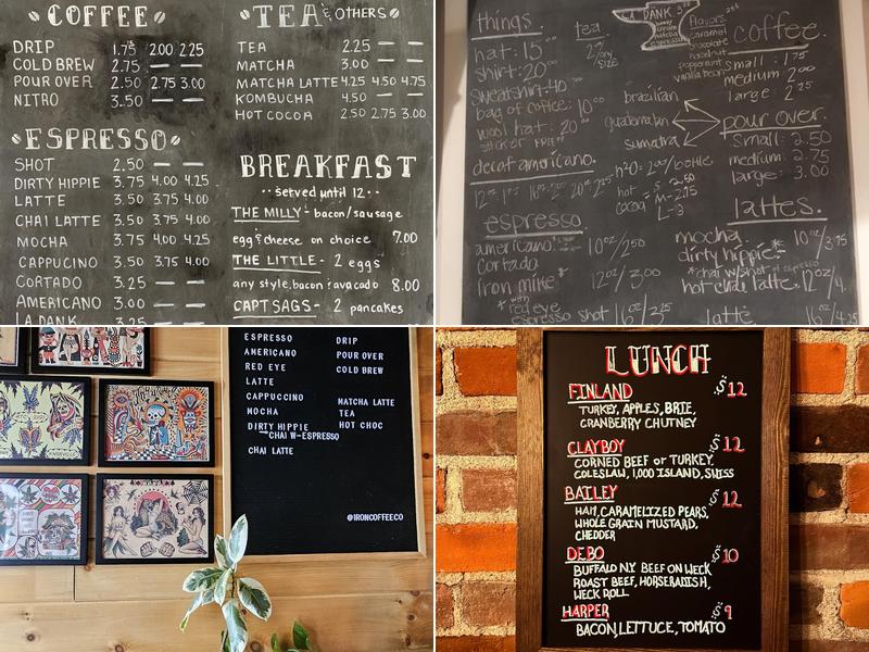 Iron Coffee Co Menu