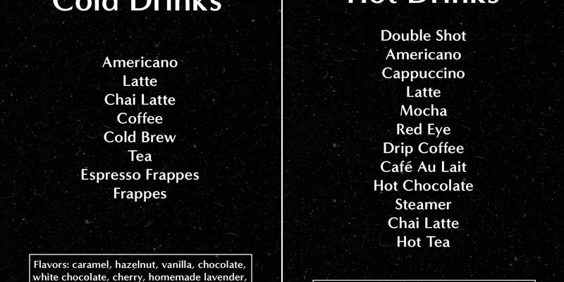 Given Coffee Co Menu
