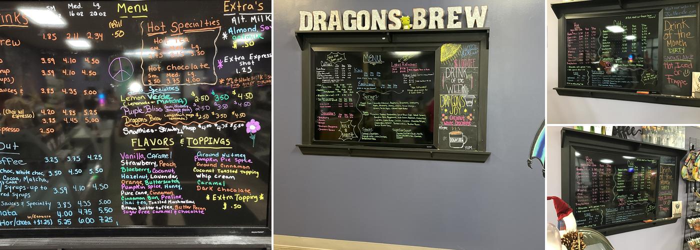 Dragons Brew Cafe Menu