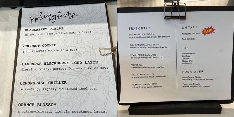 Defined Coffee Menu