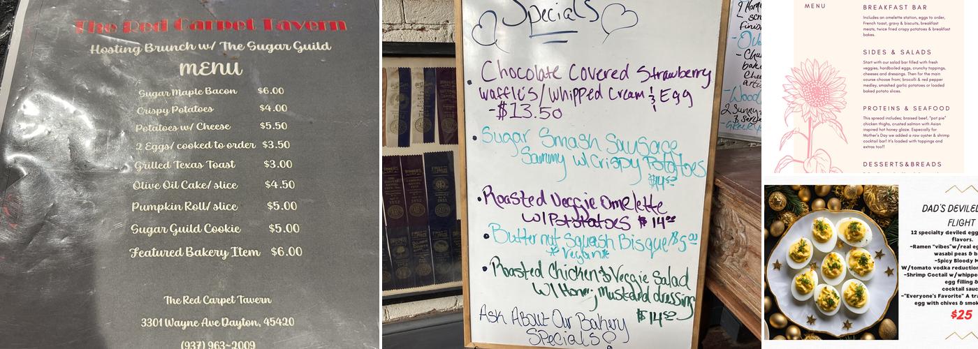 The Sugar Guild Menu