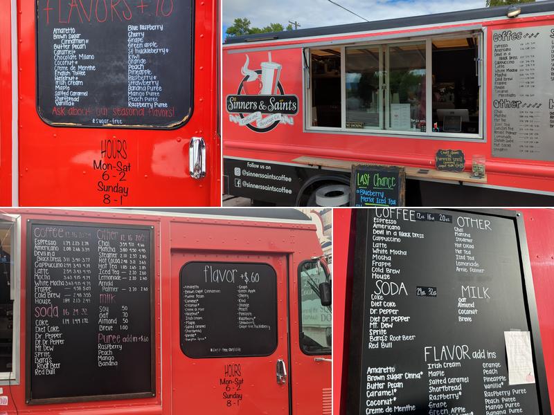 Sinners & Saints Coffee and Beverage Co. Menu