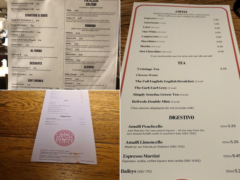 Pizza Express Menu