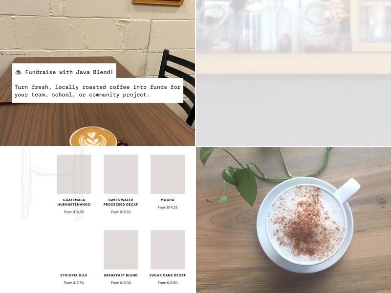 Java Blend Coffee Menu