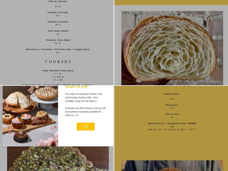 Bartholomew Bakery Menu