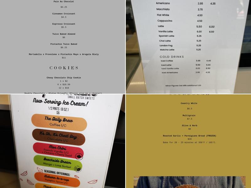 Bartholomew Bakery Menu