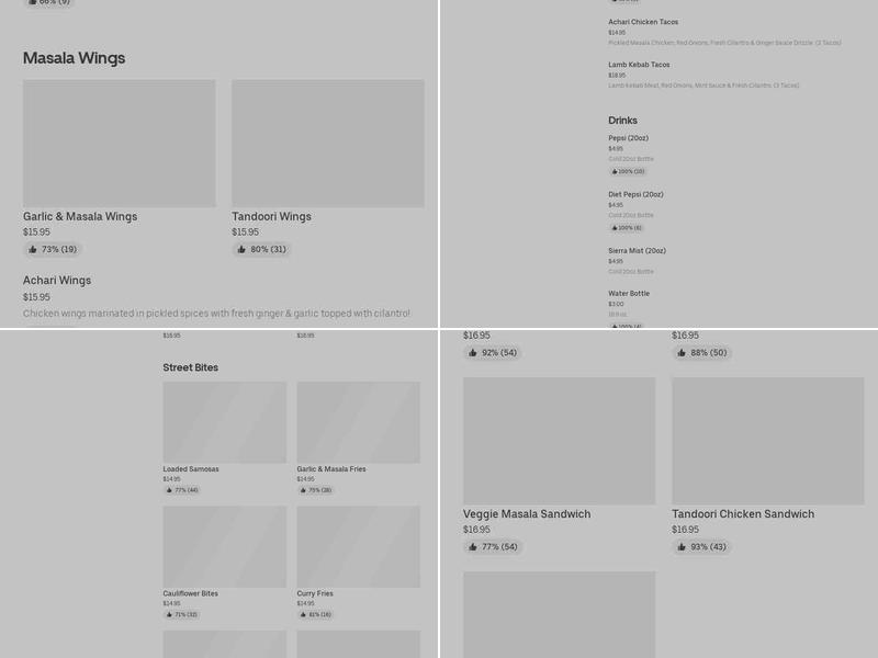 Bombay Sandwich Shop Menu