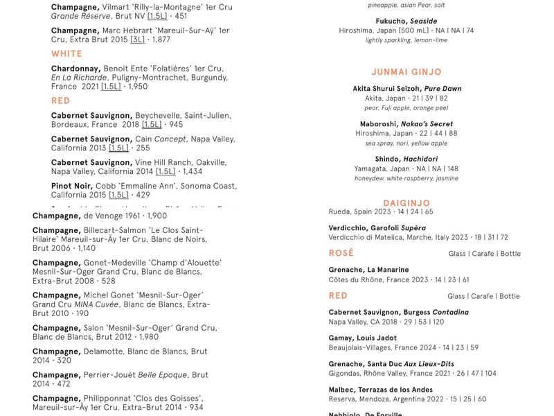 The Bungalow Kitchen - Tiburon Menu